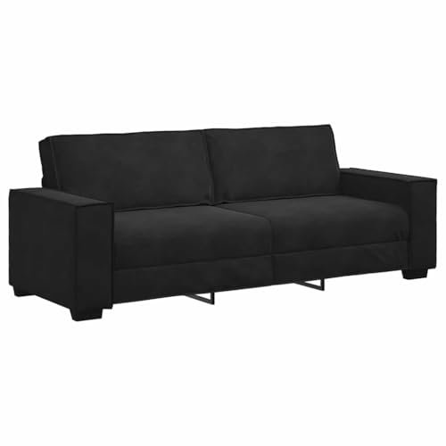 vidaXL 3-Sitzer-Sofa, Schwarz, 180 cm, Samt, Couch, 3-Sitzer-Sofa, Samtsofa, Couch, Dreisitzer-Sofa, 3-Sitzer-Sofa aus Samt