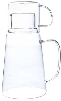 Kylkaraff Vattenkanna 1 200 ml glas vattenkanna med lock för kopp vattenkanna handtag, varm/kall kanna lämplig för hemlagad juice, iste vattenkanna p