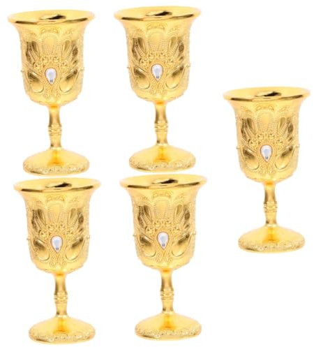VERDANVERSE 5piezas Copa De Vino Vintage Elegante Cáliz Retro Para Licor Vaso De Casa Para Vinos Tintos y Blancos Accesorio Para Fiestas y