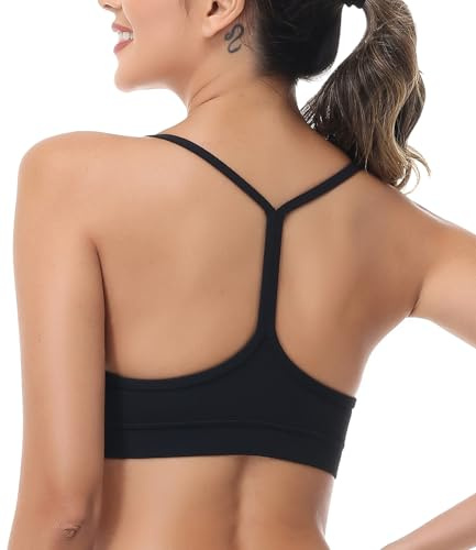 wirarpa Donna Reggiseno Sportivo Yoga Imbottito a Strappy Y Racer Back Spaghetti Straps Yoga Bra