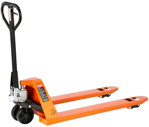 VEVOR Transpaleta Manual, con Horquillas de 1220 x 685 mm para Manipulación de Materiales, Carga de 3 T Rango de Altura de Elevación de 85-180 mm, Ideal para Almacenes, Supermercados y Fábricas