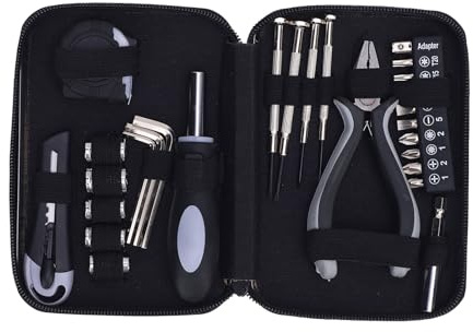 YWBL-WH Juego de Miniherramientas de Mano para el Hogar, Kit de Llave de Tubo, Alicates, Destornillador, Herramientas de Hardware con Caja de Herramientas de Almacenamiento
