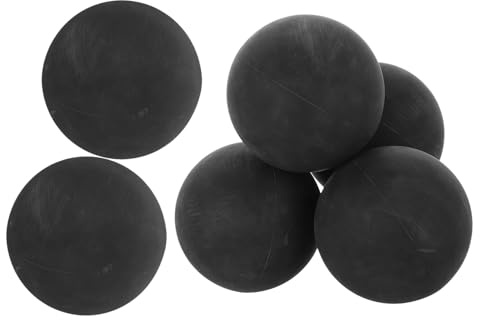 BRIGHTFUFU 6 Pezzi Palline Racquetball in Gomma Alta Elasticità per Allenamento Squash e Giochi Rimbalzanti Palline da Gioco per Pratica Sportiva Indoor Outdoor Nero