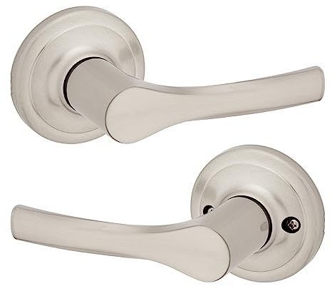 Kwikset Henley Passage Door Lever, Satin Nickel