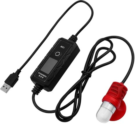Mesee Mini Aquarium Heizstab, 15W Aquarium Heizung, Aquarium Thermostat, USB-Betriebene Mini Aquarium Heizung mit LED-Anzeige, Einstellbarer Aquariumheizstab für 3/4 Liter Tank