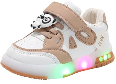 Chaussures Lumineuses LED pour Filles, Chaussures de Marche pour Tout-Petits, Chaussures décontractées pour Enfants et bébés Fille Argent Confortable Baskets