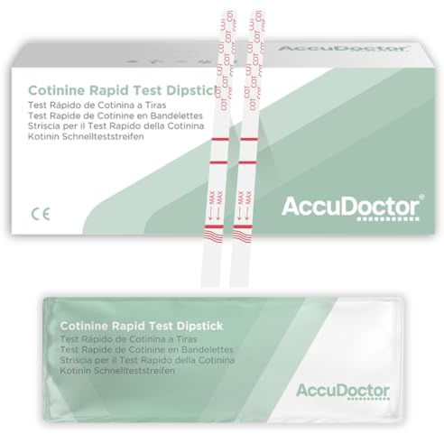 10 Test de Cotinina Nicotina AccuDoctor Test de drogas en orina - Prueba de drogas Tabaco test de fumadores kit antidrogas drogotest a tiras