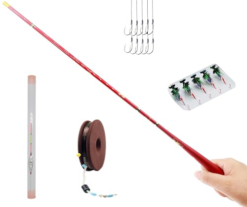 Wisbait Tenkara Rod Fly Fishing Rod Kit - Kids Fishing Pole Small Stream Collapsible Fly Poles All Waters Quality Carbon Tube Creek Rods (Tenkara Rod kit, 17.7Ft-5.4m)