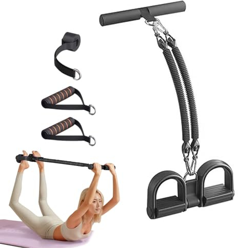 XoeLLe Elastique Sport Maison Fitness avec Pédales Poignées Cordes à Étirer en Latex Fitness Sit-ups Bodybuilding Expander Bandes pour Équipement de Résistance Gymnase Yoga Sport Maison（Noir）