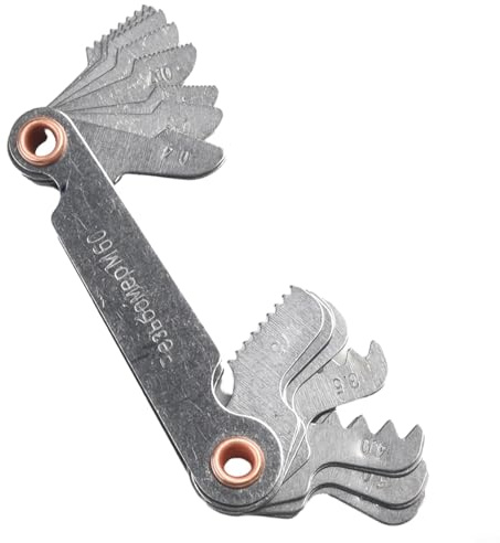 Calibre de rosca de 55 grados, métrico de 60 grados y medidor de paso de 55 grados para medir roscas de herramienta de torno, herramienta de medición de paso de rosca de acero al carbono con giratorio