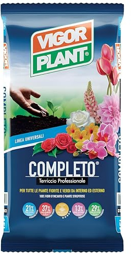 20 Litri di Terriccio Universale per Piante Verdi e Fiorite da Interno/Esterno con Torba Irlandese, Pomice, Granuli di Cocco e Concime a Lento Rilascio - Substrato Universale Drenante e Nutriente