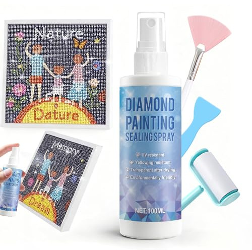 Diamond Art Sealer Spray, Diamond Art Glue,Fixing Diamonds Painting,100ml | Diamond Art Sealer, Durable and Firm, Diamond Painting Sealer, Diamond Art Sealer Strong Seal, Transparent and Traceless