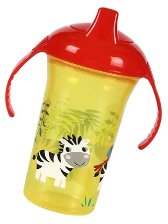 300ml Large Capacity Infant Learning Drinking Cup Cartoon Baby Learn to Drink Water Cup Double Handle for Toddler Easy Grip Handle