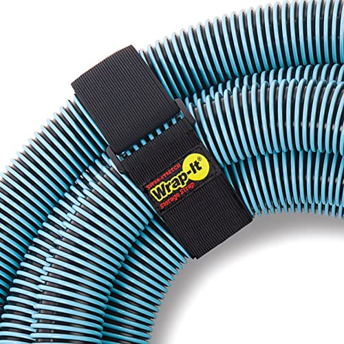 Super-Stretch Wrap-It Storage Straps - 24 (4 Pack) Black - Elastic Hook and Loop Cinch Straps fir Garden and Pool Hose Storage