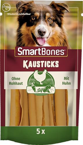 SmartBones Huesos Masticables - Snack masticable con pollo para perros, huesos de textura blanda, sin cuero crudo, 5 piezas