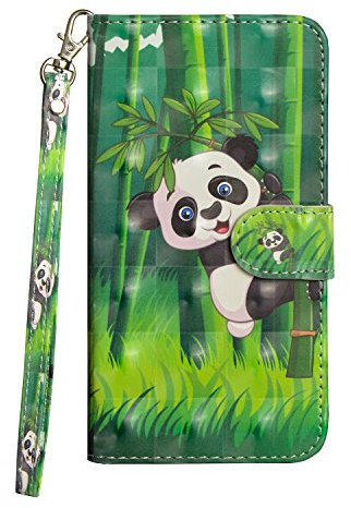 Thoankj Samsung Galaxy A71 Phone Case Shockproof 3D Soft PU Leather Flip Wallet Cases with Magnetic Stand Card Holder Slot Folio TPU Bumper Protective Notebook Cover for Samsung Galaxy A71 Panda