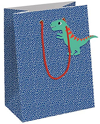 Clairefontaine 28785-3C - Geschenktüte M, ideal für Ihre Geschenke, 21,5x10,2x25,3 cm, 210g, 1 Stück, Superheld, Sternen mit blauem Hintergrund