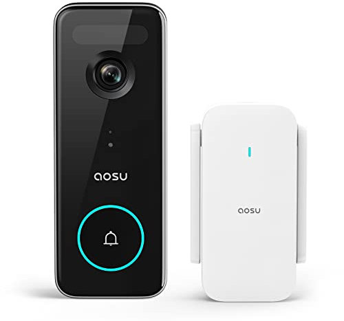 AOSU Drahtlose Türklingel mit Kamera, HD 5MP Video Smart Doorbell WiFi 5/2.4GHz Radar-Detektor, Keine monatlichen Gebühren, 180 Tage Batterielaufzeit, Türklingel