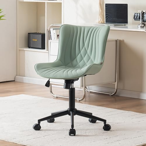 YOUTASTE Bürostuhl Ergonomischer im Fischschwanz-Design, Schreibtischstuhl Drehstuhl mit Rollen, Höhenverstellbarer und Wippfunktion, Computerstuhl für Homeoffice und Büro, MintGrün