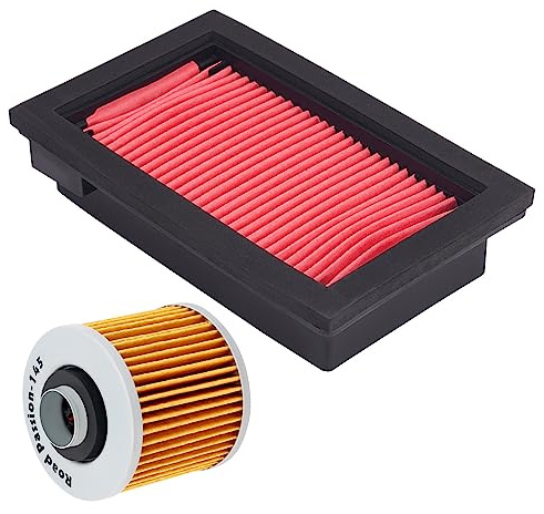 Road Passion Motociclette Filtri Aria 5VK-E4451-00 & Filtro Olio Compatibile con Yamaha MT-03 2006-2012/ XT660R 2004-2016/ XT660X Super 2004-2016