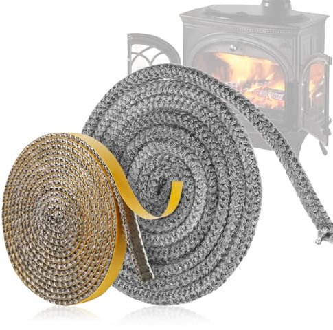 2 Pezzi Guarnizione Stufa a Pellet 10 mm*3m Guarnizione Stufa Pellet Guarnizione Stufa a Legna Guarnizioni per Forni 3mm*10mm*3m Guarnizione Vetro Stufa a Pellet Guarnizione per Stufa a Pellet