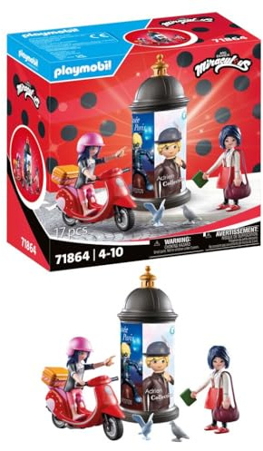 PLAYMOBIL | Miraculous | Rollerfahrt durch Paris | Spielzeug ab 4 Jahren | Geschenk für Kinder | Fördert Kreativität & Rollenspiel | Spielfigur mit Zubehör & Detailreichem Set | 71864