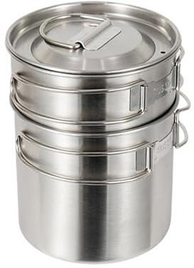 Ustensiles de cuisine pour camping - Set de cuisson en acier inoxydable pour randonnée - Équipement léger et portable pour cuisiner en plein air en pêche, pique-nique et randonnée