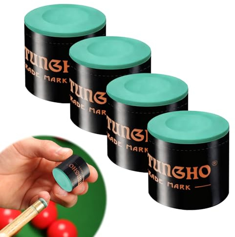 llikknve 4PCS Snooker Chalk for Snooker Cues,Green Pool Cue Chalk for Pool Cue Tips,No-Slip Dry Chalks for Tips,Essential Billiard Table Accessories for Players & Billiards