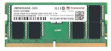 Transcend 32GB JetRam JM5600ASE DDR5-Speichermodul - 5600MT/s, 1.1V Niederspannung, für Hochleistungs-Workstations/Gaming - JM5600ASE-32G