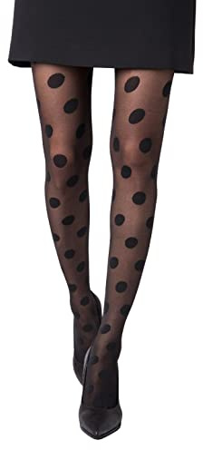 Gi&Gi collants voile 20 deniers à motifs pois .le collant intemporel par excellence.L/XL N,1549