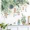 Wajade Wall Stickers Tropical Green Potted Plants Wall Murals Monstera Deliciosa Stars Wall Murals Removable Self-Adhesive Decals Art for Bedrooms Living Rooms