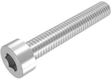 SECCARO Vis cylindriques M8 x 50 mm inox V2A VA A2, DIN 912 / ISO 4762, six pans creux, filetage complet, 20 pièces