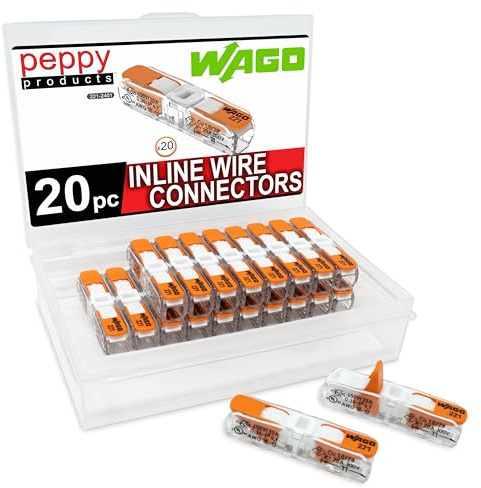 WAGO 221-2401 Lever Nuts Compact Splicing Inline Wire Connectors with Case | 20pc