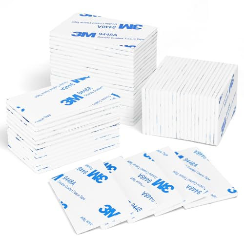 Feiyayi Doppelseitige Klebepads Extra Stark, 60 Stück Schaumstoff Klebepads, Doppelseitiges Klebeband, Schaumband Selbstklebend Montageband (Weiß)