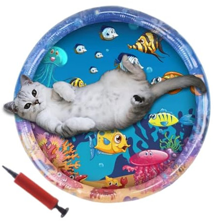 Wasser-Sensormatte für Katzen, sensorische Wasserspielmatte für Katzen - Seefisch-Themenmatte zum Spielen mit Katzen,Sensorisches Wasserpad für Katzen, Haustierspiel-Wassersensor-Spielpad, Wasserpad f