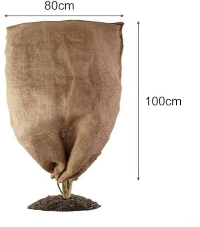 Sacs de protection pour plantes en toile de jute conçus pour garder les plantes en sécurité pendant les mois d'hiver (80 × 100 cm)