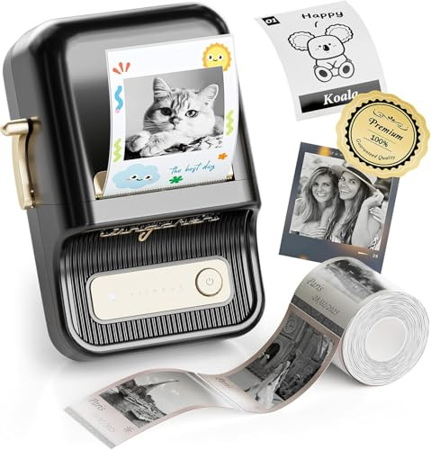 NIIMBOT Etichettatrice B21 Pro,Stampante per etichette HD 300DPI,con grandi etichette autoadesive impermeabili per le foto,Casa, Ufficio e affari-Nero