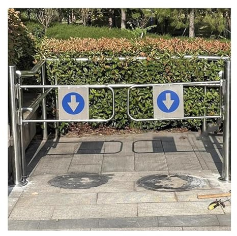 Cancello a battente automatico - Porta d'ingresso in acciaio inox con molla, tornello pedonale manuale, apertura a 90° per supermercati, Progettazione della propulsione(W170cm/66.9in/5.5ft)
