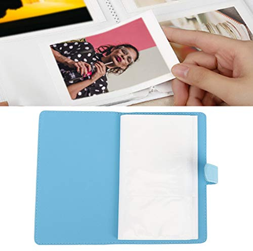 Generic Album Photo en PU 3 Pouces, 96 Pochettes, Livre de Rangement Robuste pour Photos et Souvenirs D'appareil Photo instantané en Noir Blanc Rose Bleu (BLUE)