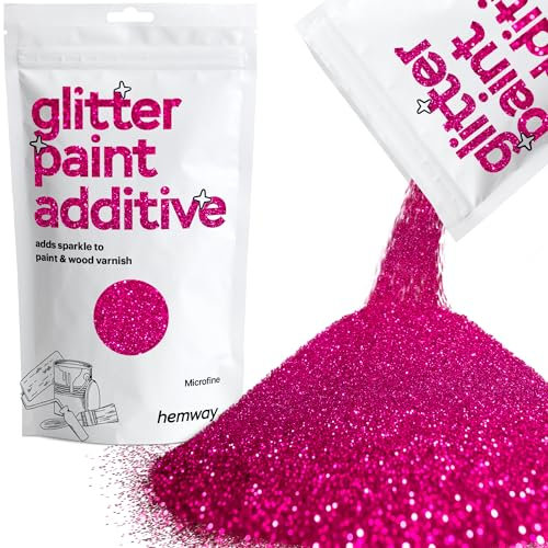 Dark Rose Pink Glitter Paint Additive Microfine 100g for Adding Sparkle to Paints & Varnish | Paint Walls Sparkly Add to Emulsion, Acrylic or Lacquer Indoor | Hemway