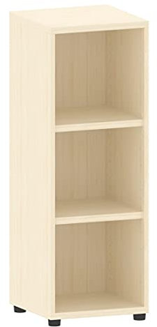 Aktenregal Büroregal 3 Fächer á Ordnerhöhe B40xT40xH112cm versch. Farben | Ordnerregal Holz mit 2 Holzböden Standregal Aktenordnerregal Home-Office-Regal – eigne Fertigung (Ahorn)