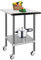 MYOYAY Edelstahl Arbeitstisch 60x60x90 cm, Küche Edelstahltisch Catering Arbeitstisch Küchentisch mit Verstellbare Ablage und Rollen, Gewerbliche Zerlegetisch für Küche Bar Restaurantar, bis zu 200kg