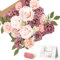 Jubor Artificial Flowers Pink, Dusty Rose Artificial Silk Flowers for DIY Wedding Bridal Bouquets Centerpieces Arrangements Baby Shower Party Home Decorations