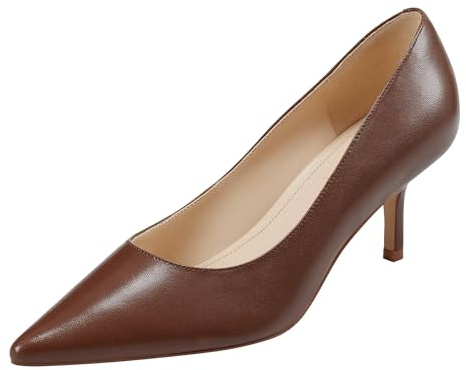 Marc Fisher Women's Alola Pump, Medium Brown Leather 210, 7