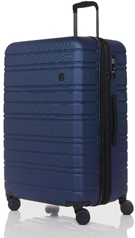 Nere - Stori - ABS Hard-Shell Suitcase Collection - 8-Spinner Wheels - Self-Repairing Zip - Built-in TSA Combination Lock - Expanding Luggage (Deep Navy, Large)