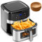 Friggitrice ad Aria Calda 8,5litri 1785W, Air Fryer 8 Programmi di Cottura, Capacità fino a 6-8 Persone, Schermo tattile digitale, Friggitrice con carta forno e Finestra Visibile, Meno Olio - G8 Pro