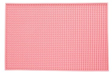 Namzi Alfombrilla de goma antideslizante para bar, bandeja de goteo de vidrio, barra de cerveza y bebidas, alfombrilla de servicio (rosa, 30 x 45 cm)