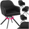 tectake® 4 x Esszimmerstuhl drehbar, Armlehnstuhl drehbar, ergonomischer Stuhl Samt, Stühle für Esszimmer, Möbel für Wohnzimmer, Arbeitszimmer, Esstisch, Schminktisch - 4er Set - schwarz/schwarz