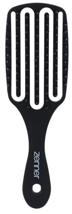 Zenner Brosse Plate Flexible – Grande Brosse Démêlante avec Poils en Nylon Antistatiques – Pour Cheveux Mouillés ou Secs – Brossage Doux et Confortable pour Tous Types de Cheveux, Même Fragiles