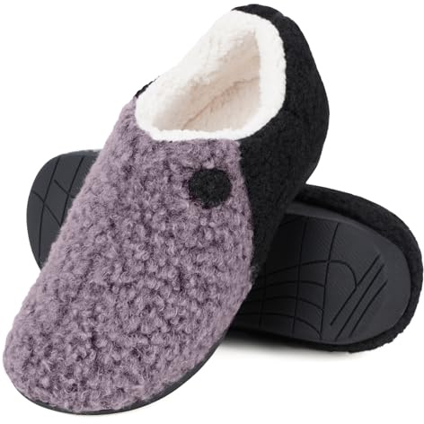 ERGOfoot Women's Orthotic Arch Support Slippers Close Toe | Orthopedic Slippers, Non-Slip, Fluffy Plush, Comfortable Warm, For Plantar Fasciitis/Flat Feet, For Indoor/Outdoor Winter